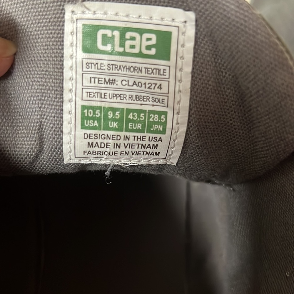 CLAE casual, dark gray canvas/Strayhorn Textile sneakers - Picture 5 of 9